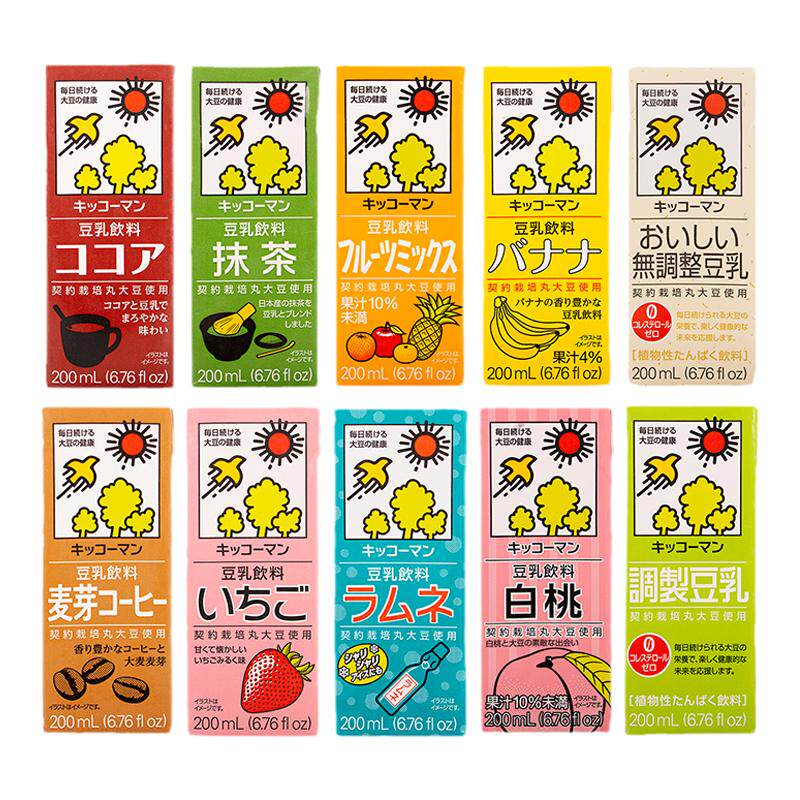 日本进口龟甲万kikkoman万字豆乳饮料植物豆奶豆浆早餐200ml*18盒