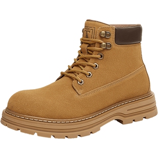 TATA他她复古厚底马丁靴男靴加绒户外大黄靴短靴2025早秋QGB01DD4