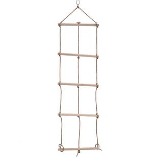 儿童成人梯家用玩具户外攀爬绳秋千木质运动游乐设备单头五档三绳