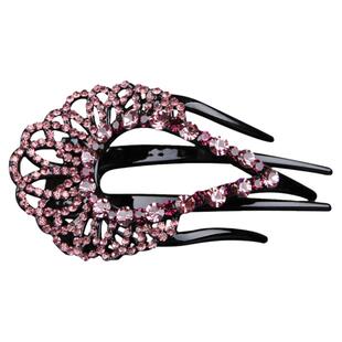 盘头发抓夹新款发饰镶钻发夹精致花边夹子大鸭嘴夹燕尾夹发卡压夹