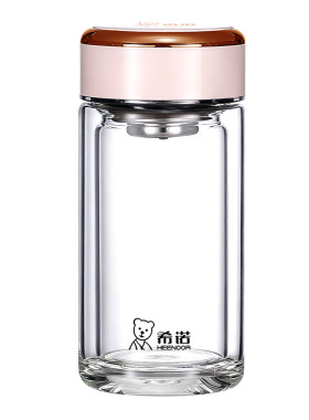 希诺家用水杯高档双层办公室茶杯