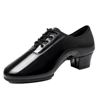 男士拉丁舞鞋软底舞蹈鞋黑色表演比赛跳舞鞋男童国标舞恰恰练功鞋