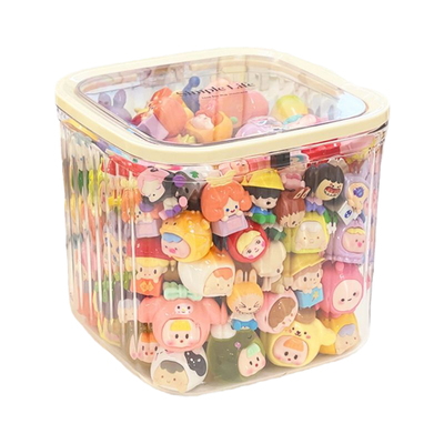 桌面萌粒收纳盒大容量带盖防尘