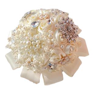 结婚手捧花高级感新娘送闺蜜礼物diy材料仿真花成品珍珠领证婚礼