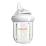 粉皮儿玻璃奶瓶新生婴儿0到6个月宝宝专用防胀气短嘴防呛偏心奶嘴