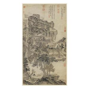 元代王蒙东山草堂图山水画