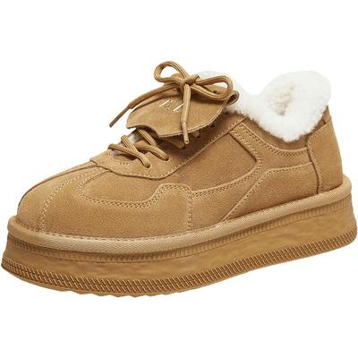 TATA他她雪地靴2025厚底德训鞋保暖棉鞋运动加绒棉靴子CWZ01DM5