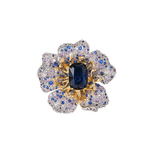 设计感优雅花朵胸针高档女奢华气质高级胸花小众时尚别针精致配饰