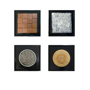 高级感极简抽象装饰画中古风立体DIY挂画客厅书房组合小众软装画