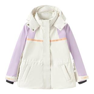 巴拉巴拉女童鹅绒羽绒服户外防风保暖儿童连帽外套冬装新款童装厚