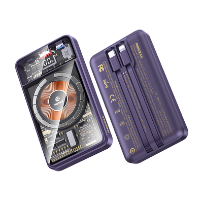 透视自带线无线充手机移动电源