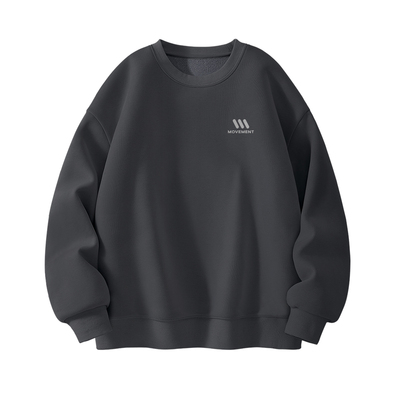 真维斯加绒卫衣男圆领冬季加厚保暖上衣男款运动大码男士外套L