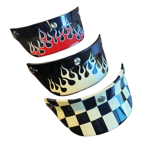 帽檐 头盔 三点扣 复古盔 帽沿 帽舌 遮阳 可调节 火焰格子