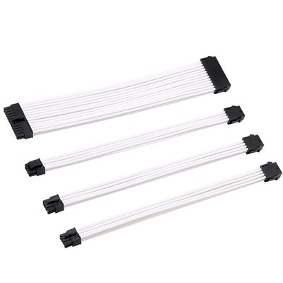 电脑电源延长线 CPU主板24p显卡供电8pin机箱全模组线定制线白色