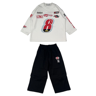 哈尼酷街舞儿童潮服酷帅女孩套装嘻哈炸街童装hiphop街舞服装男童