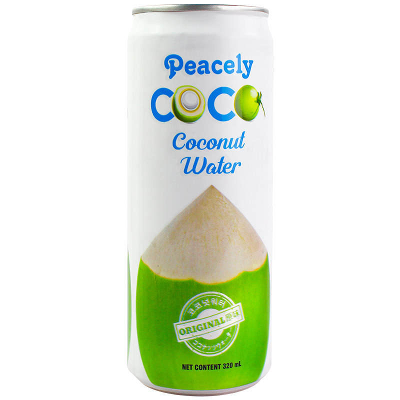 越南进口饮料peacely佩思利椰子水320ml椰子果汁果味饮品铝瓶罐装