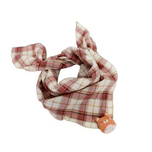 春秋薄款宝宝围巾可爱卡通小孩围脖韩版新款格子保暖脖套方形围巾