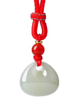 天然和田玉福袋吊坠女玉石玉坠平安护身符小挂件2026新年好运礼物