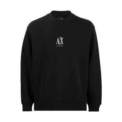 阿玛尼男经典logo刺绣套头卫衣男