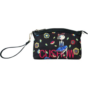 cushow原创时尚印花手拿包2025新款卡秀帆布女包轻便单肩斜跨小包