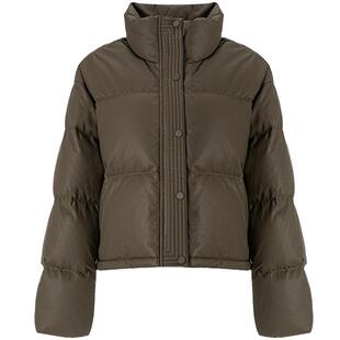 LAGOGO落肩百搭羽绒服女拉谷谷2025年冬新款帅气PU外套OCYY23XJ44