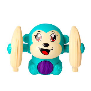 翻滚猴婴儿电动声控发光翻斗猴儿童翻跟头小猴子玩具宝宝抬头练习