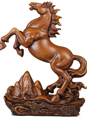 聚善缘跃马奔腾招财马摆件开业礼