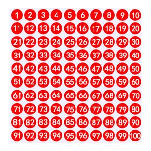 数字编号贴纸1到100数字标签贴防水自粘小标签不干胶圆形序号美甲标签贴带数字钥匙图书编号餐桌号牌尺码标贴