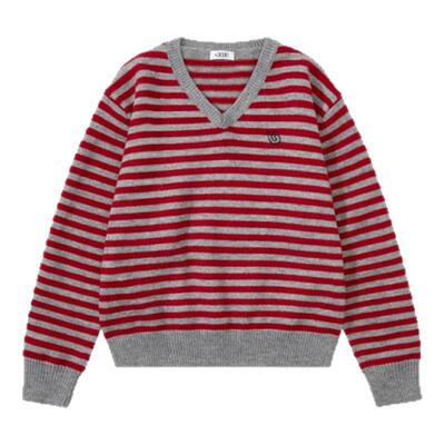 【现货】fletta bloom韩国小众aeae复古条纹V领显瘦针织套头毛衣