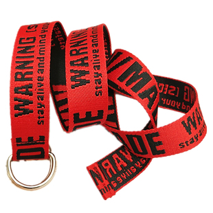 网红皮带男潮工装裤帆布腰带女酷ins风字母装饰百搭裤牛仔裤裤带