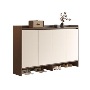 入户鞋柜家用门口室内一体靠墙2025新款超大空间实木收纳柜可定制