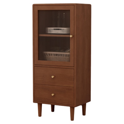 实木书柜矮柜客厅电视柜旁立柜定制带玻璃门轻奢防尘手办展示柜子