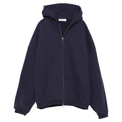 Carolingian意式松弛感！高克重长绒棉廓形慵懒连帽磨绒卫衣外套