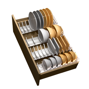 厨房碗碟收纳架碗盘橱柜抽屉内置拉篮内沥水放抽屉里的插碗碟架子