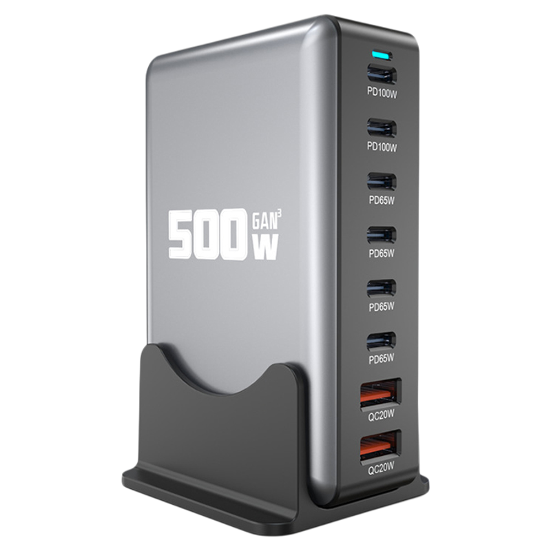 国标3c认证120-800W氮化镓充电器28V5A大功率10接口PD适用苹果多协议手机平板笔记本闪充桌面超级快充充电站