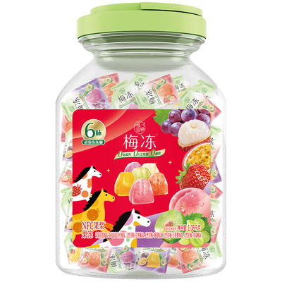 【溜溜梅 马年限定梅冻桶】蒟蒻吸吸果冻6味果浆鲜榨零食休闲小吃
