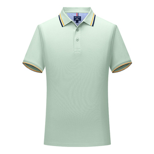 纯棉短袖t恤polo衫男女宽松大码翻领定制工作服装刺绣印logo企业