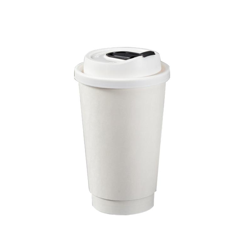 一次性口径加厚纯白带盖奶茶杯