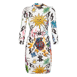 PHILIPP PLEIN 女士刺青图案长袖连衣裙