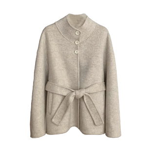 曼斯/一衣四穿双面呢大衣狐狸毛皮草马甲2025新款冬季毛呢外套女