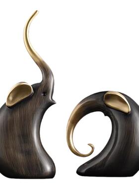 桌面装饰品酒柜大象摆件新中式