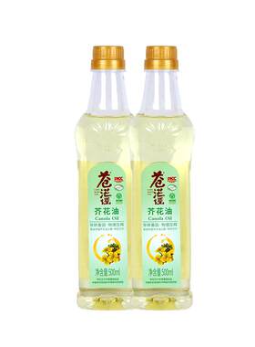 苍茫谣芥花油低芥酸菜籽油纯正非转基因食用油500ml*2瓶