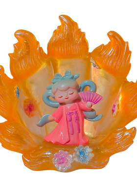 国潮古风山海经九尾狐盲盒小摆件