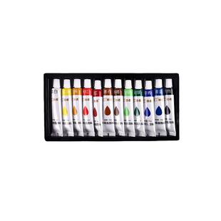 丙烯颜料套装防水炳稀不掉色儿童防晒丙稀画石膏娃娃涂色染料小盒美术生专用油彩画画彩绘工具纺织涂料绘画