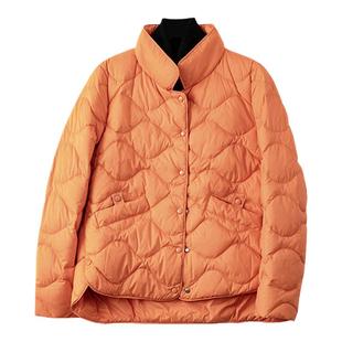 紫米衣坊轻薄羽绒服女短款冬季新款中年妈妈中式立领廓形女士外套