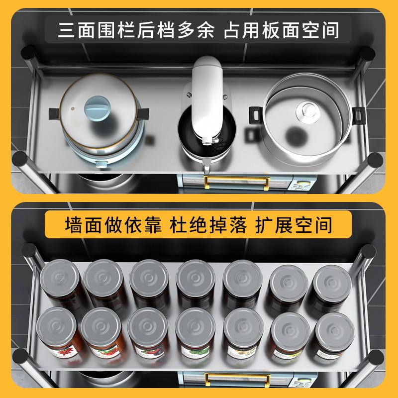 不锈钢置物架厨房收纳架落地多层微波炉架子三层储物货架烤箱锅架