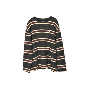 穿搭C位~！加厚磨毛条纹长袖T恤女25秋冬新款加厚宽松打底衫上衣