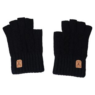 东北防寒半指手套女秋冬骑车骑行男男士棉手套可触屏冬天保暖露指