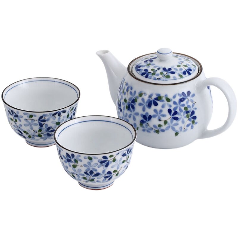日本进口一壶两杯陶瓷茶具套装