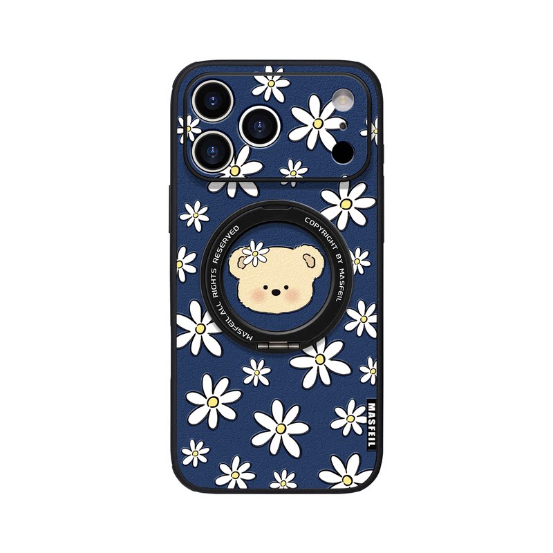 MASFEIL× 雏菊熊仔适用iPhone17Promax手机壳新款ip15磁吸带支架苹果16Pro套Ho5支点好看高级感13pm全包女